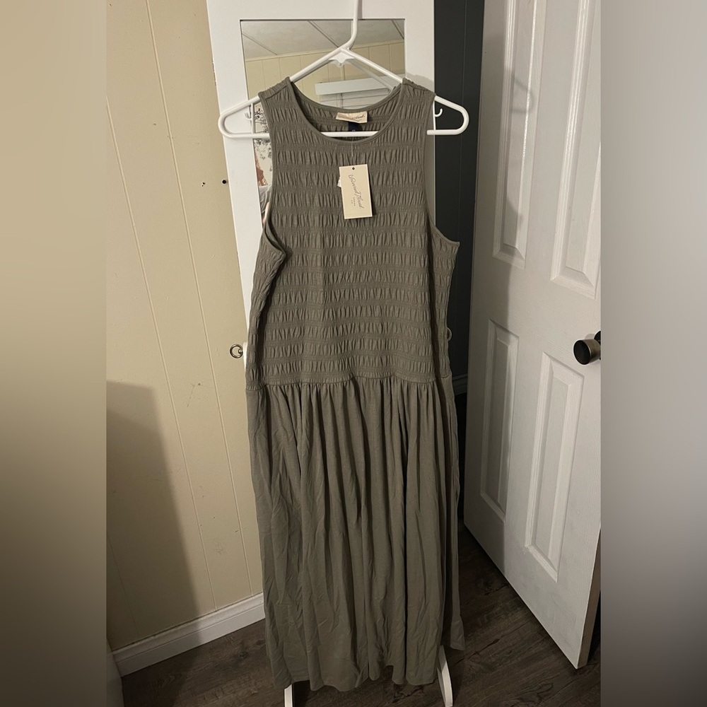 Universal Thread Olive Green Jersey Knit Plus Sleeveless Tank Maxi Dress sz XXL